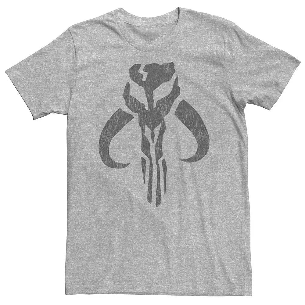 Men's Star Wars Mandalorian Skull Symbol Tee, Size: XL, Athletic Grey Product Image