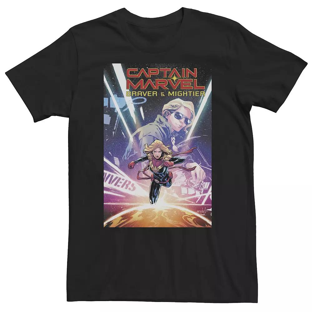 Big & Tall Marvel Comixology Captain Marvel Braver & Mightier Comic Tee, Men's,  Product Image