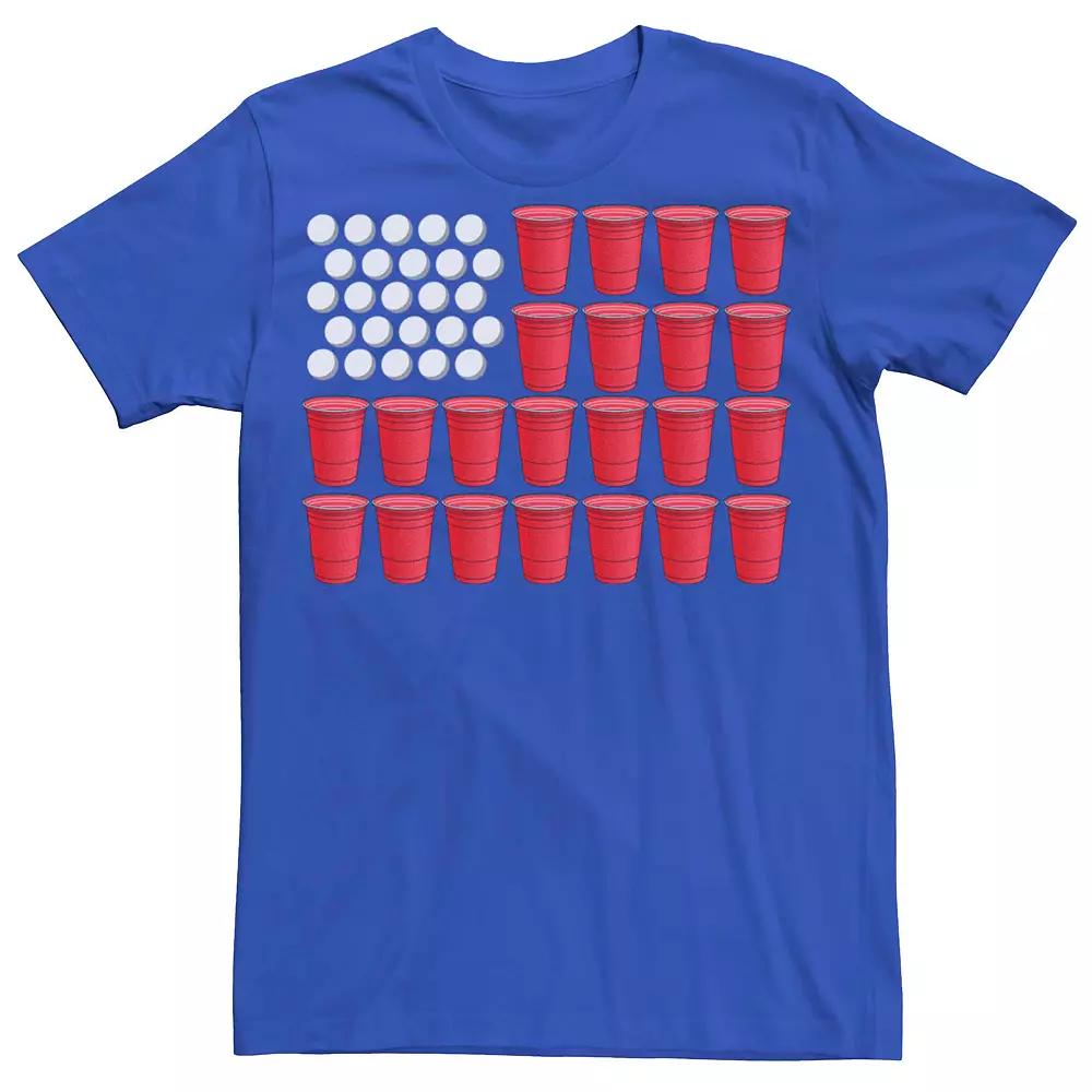Mens Beer Pong American Flag Tee Product Image
