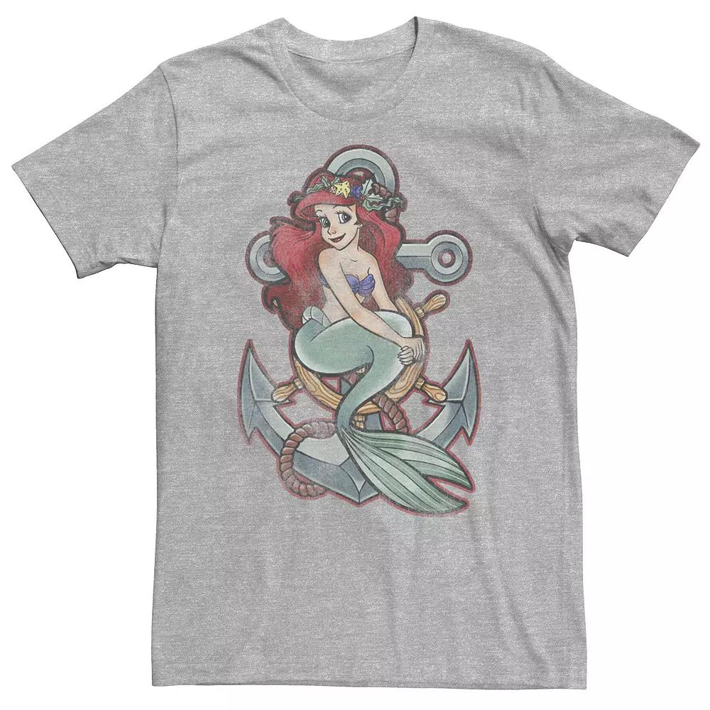 Big & Tall Disney Little Mermaid Tattoo Anchor Pose Tee, Men's,  Product Image