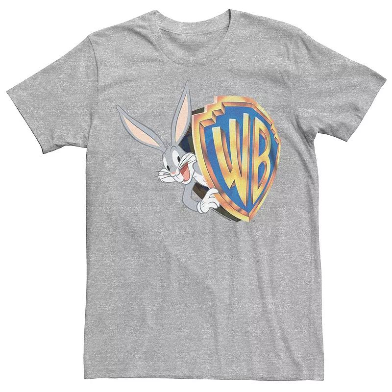 Men's Looney Tunes Bugs Bunny Logo Surprise Graphic Tee, Size: Medium, Athletic Grey Product Image