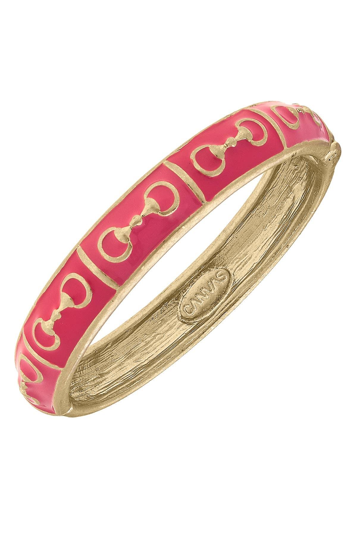 Quincy Horsebit Sculpted Enamel Hinge Bangle Product Image