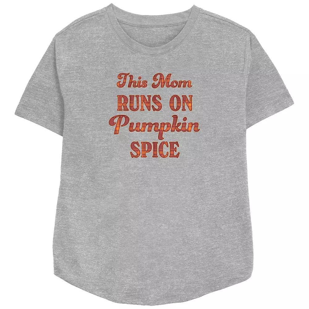 Women's This Mom Runs On Pumpkin Spice Relaxed Fit Graphic Tee,  Product Image