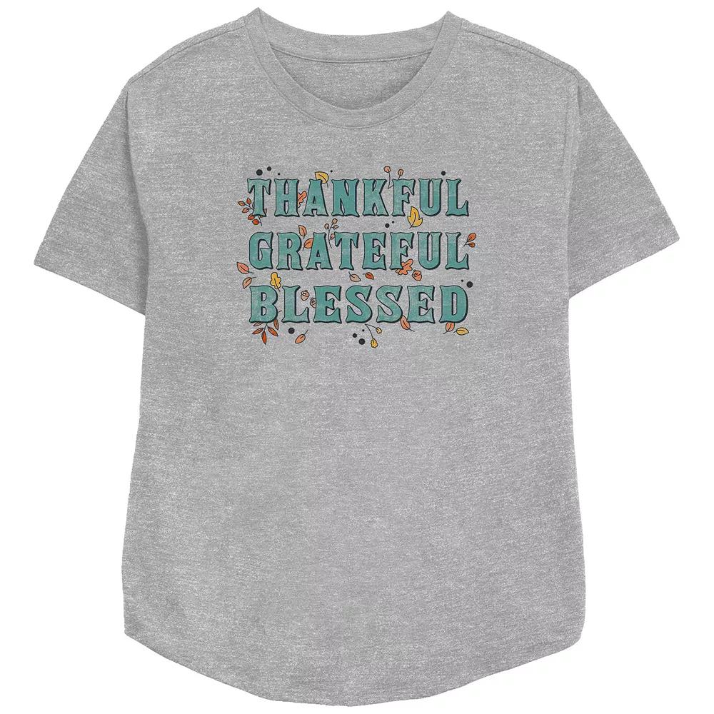 Women's Thankful Grateful Blessed Relaxed Fit Graphic Tee,  Product Image