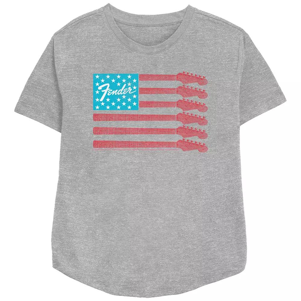 Women's Fender Guitar American Flag Relaxed Fit Graphic Tee, Girl's,  Product Image