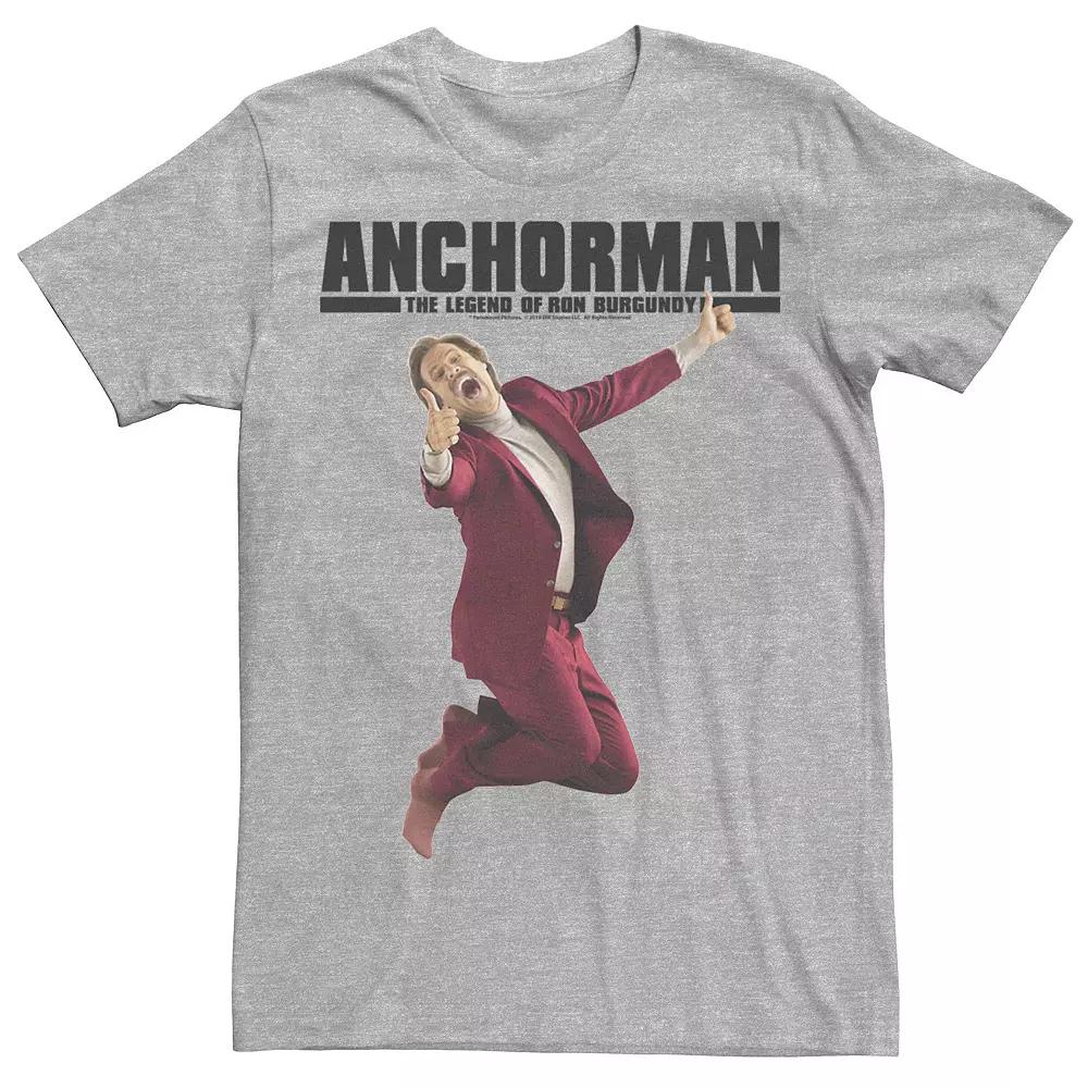 Men's Anchorman Ron Burgundy Jumping Portrait Tee,  Product Image