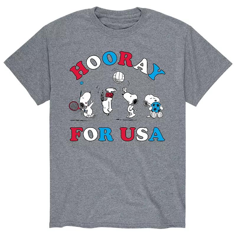 Men's Peanuts Hooray For USA Tee, Size: XXL, Gray Product Image