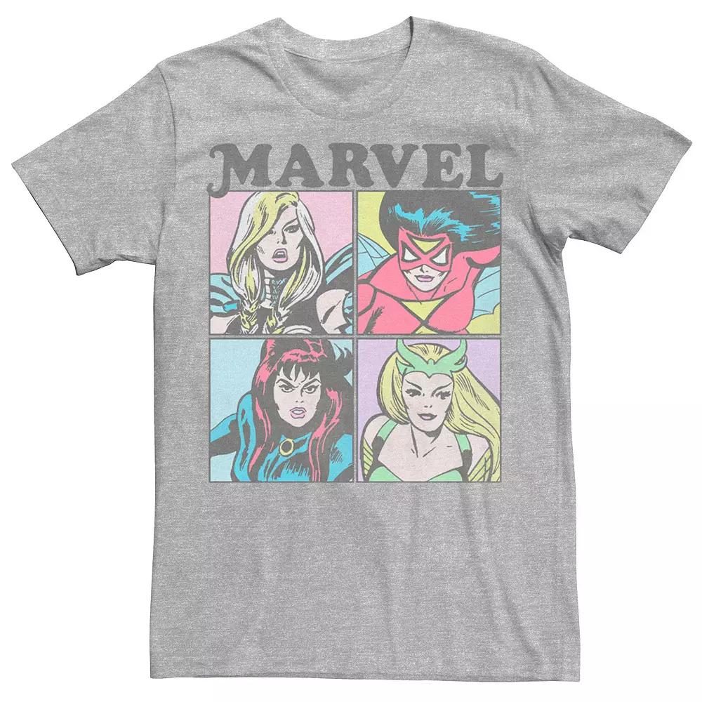 Men's Marvel Ladies Retro Comic Tee, Size: XL, Athletic Grey Product Image