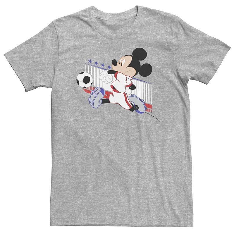 Big & Tall Disney Mickey & Friends France Soccer Tee, Men's, Size: Large Tall, Athletic Grey Product Image