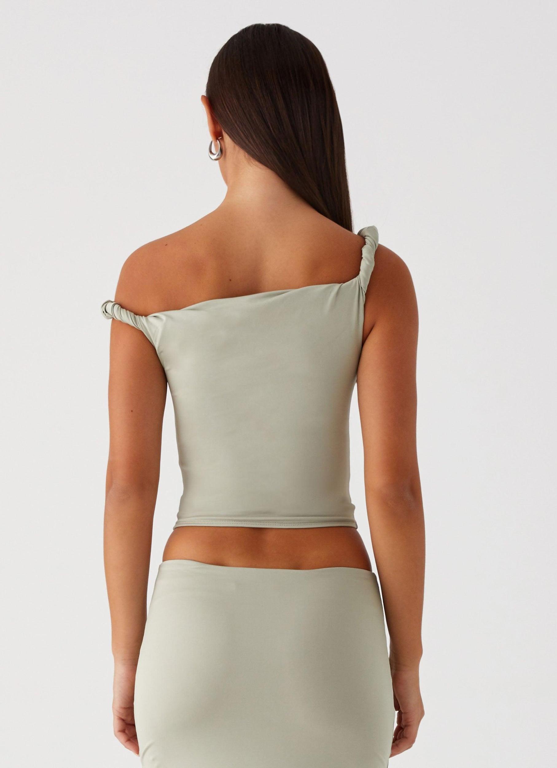 Solace Soul Twist Shoulder Top - Sage Product Image