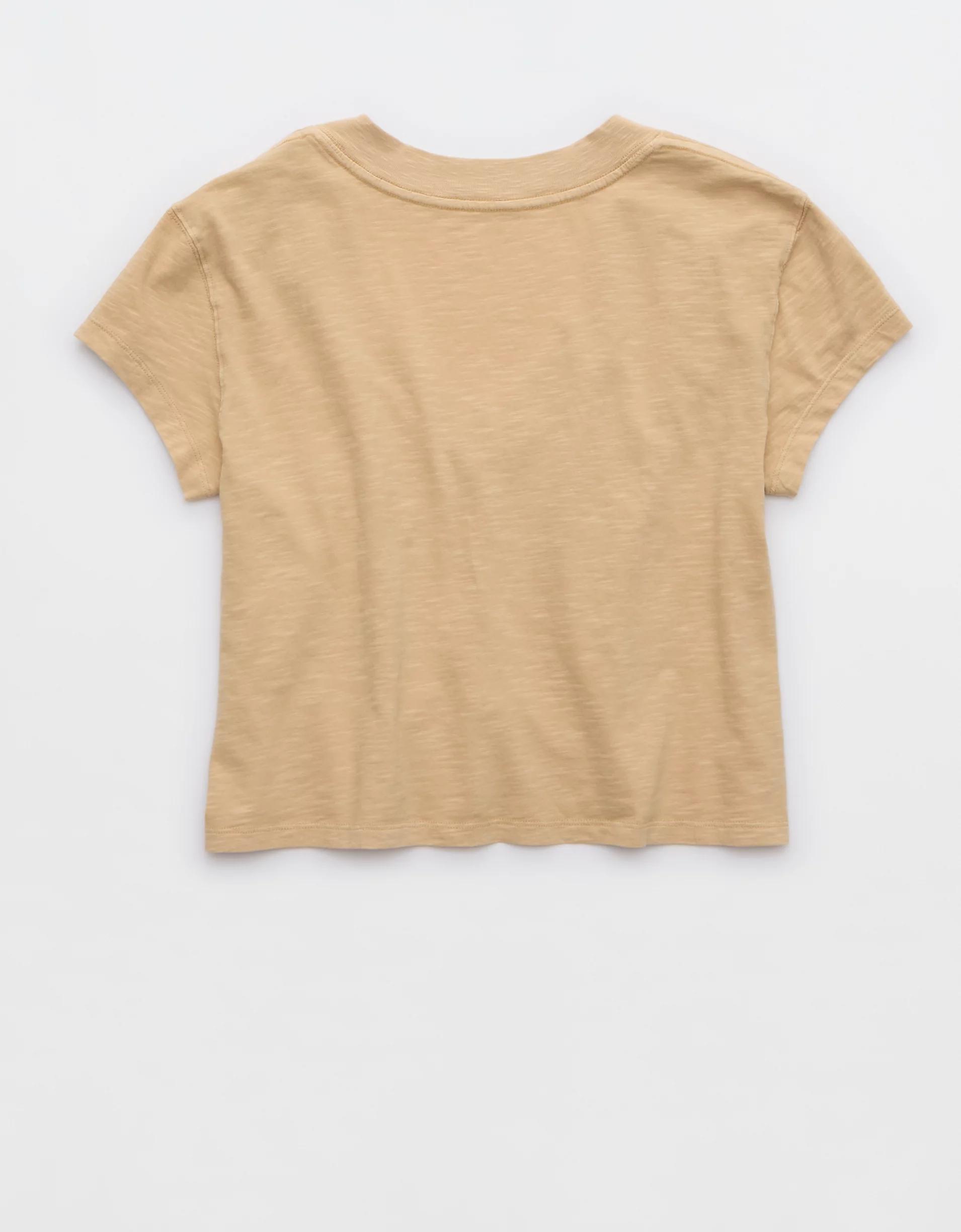 Aerie Cropped Extreme V-Neck T-Shirt Product Image