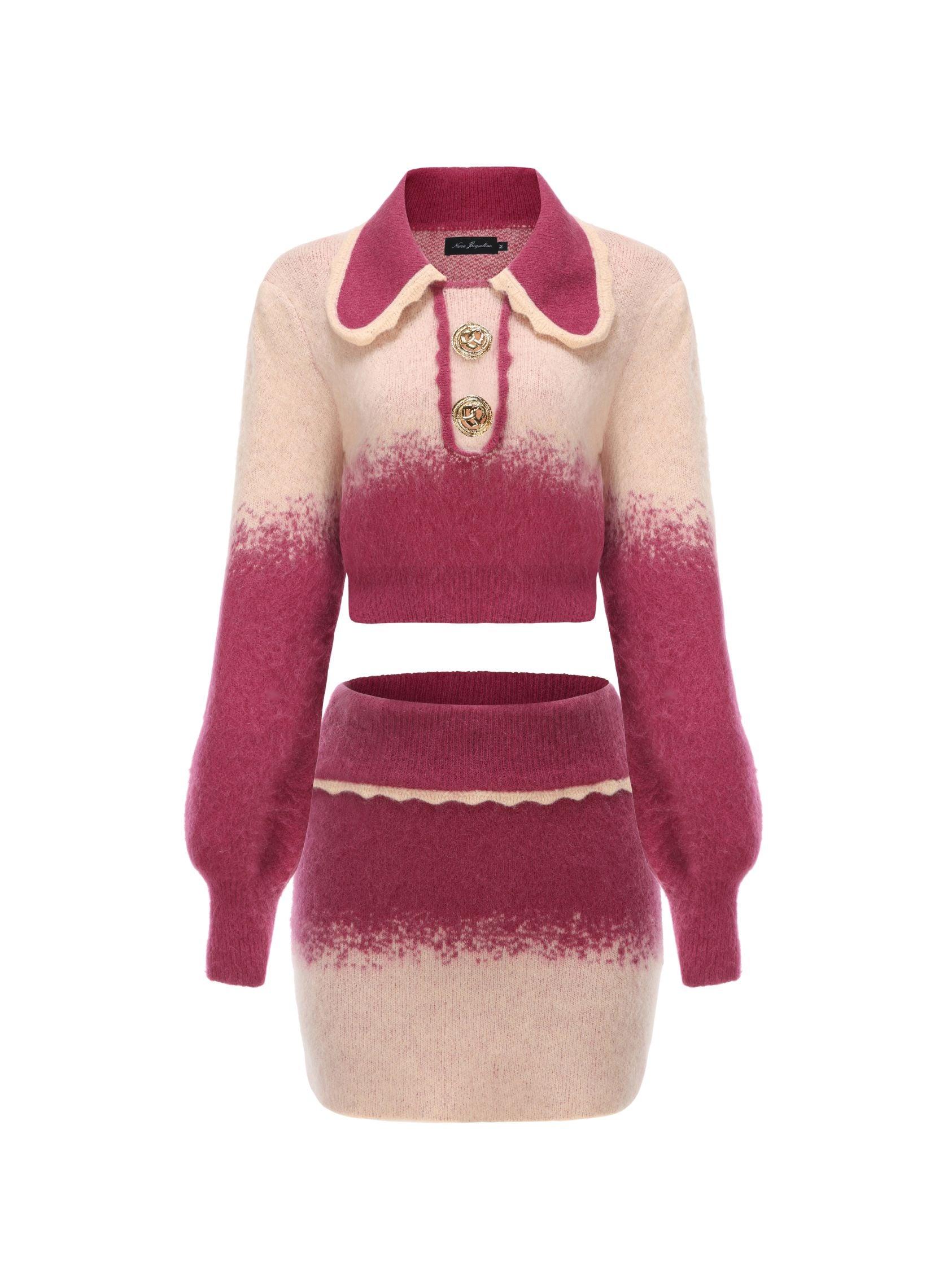 Emily Knit Cardigan Set (Magenta) (Final Sale) Product Image