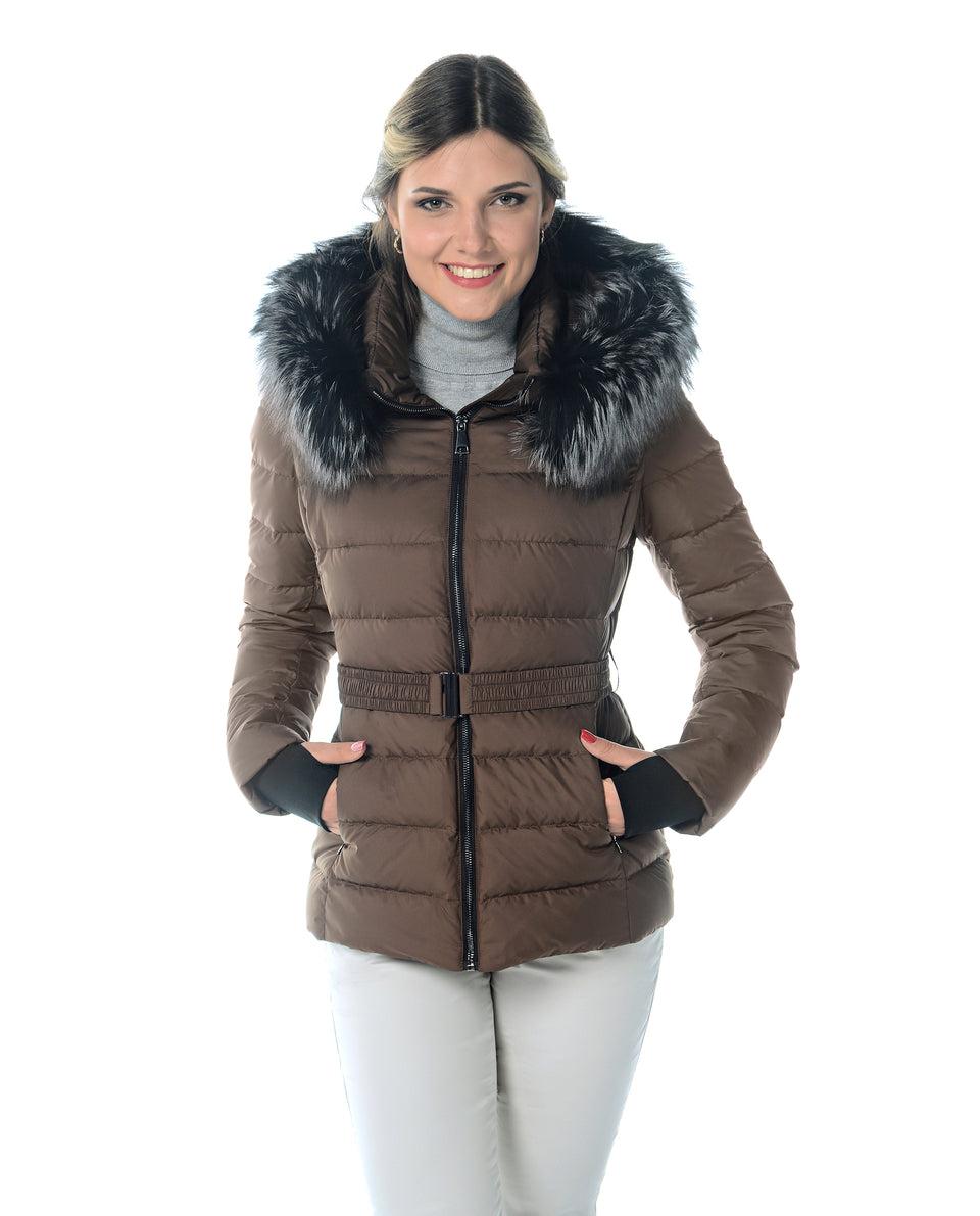Polyester Jacket With Detachable Fox Trim Hood Product Image