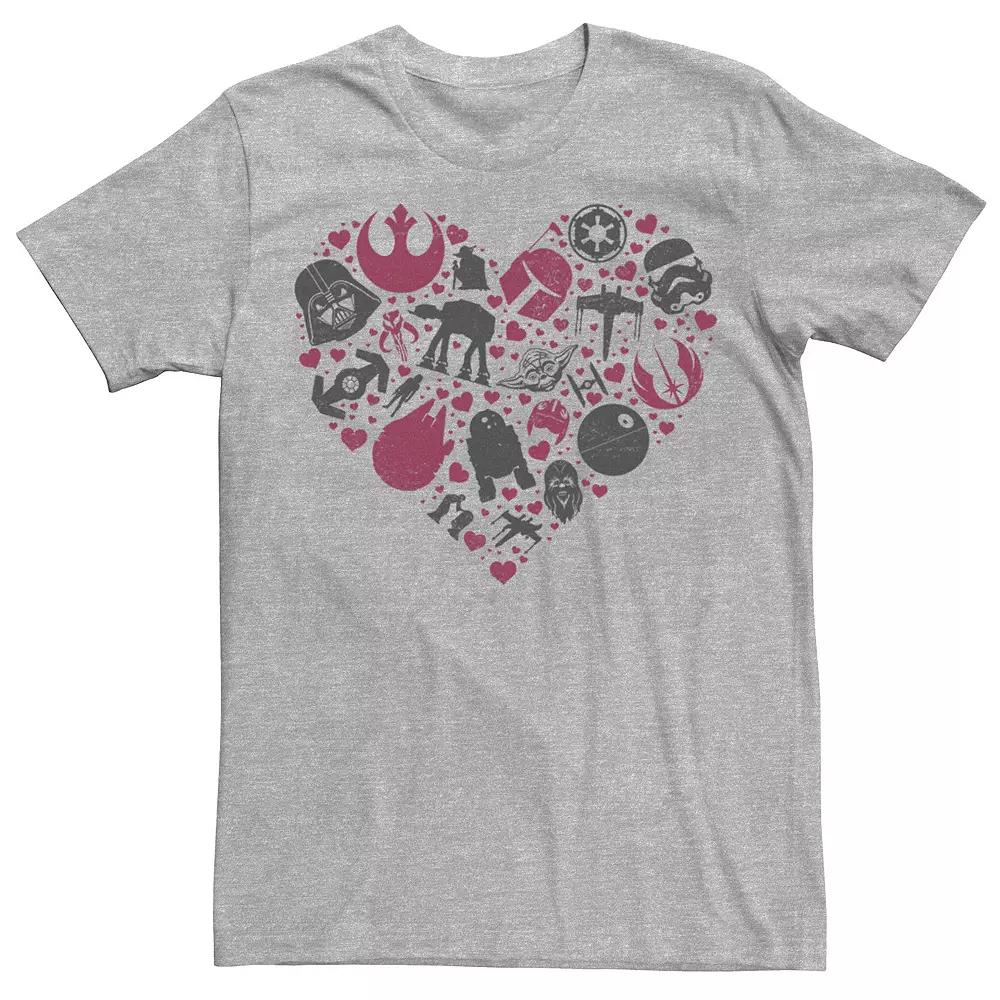 Men's Star Wars Heart Icon Fill Tee, Size: XL, Athletic Grey Product Image