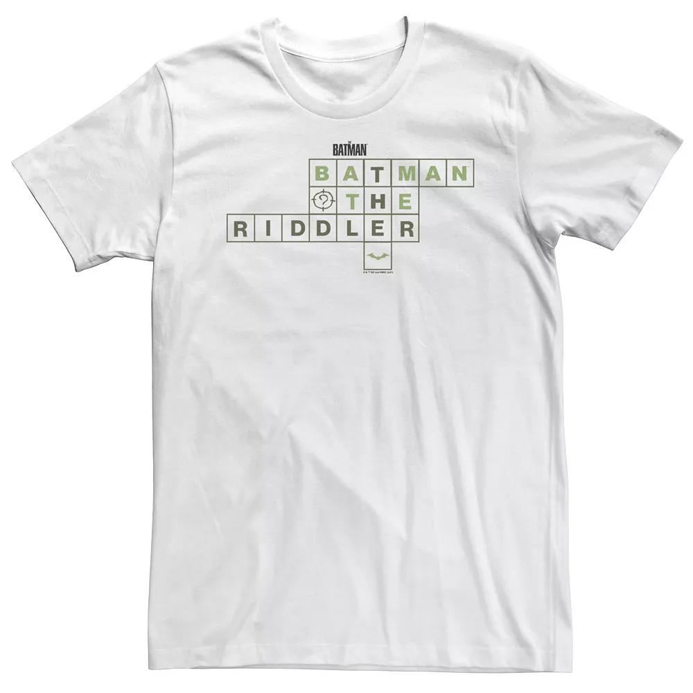 Big & Tall DC Comic Batman Crossword Riddle Tee, Men's, Size: 4XL Tall, White Product Image