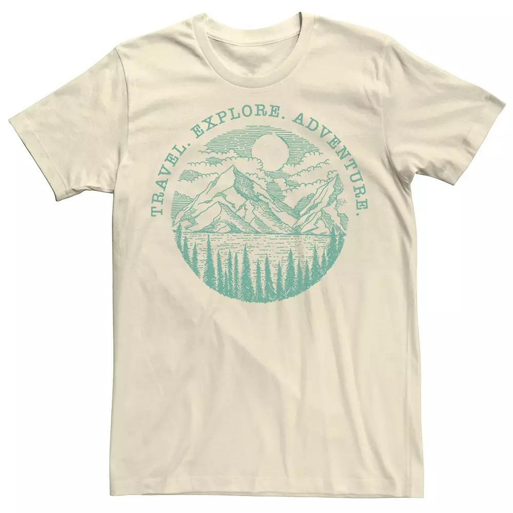 Men's Travel Explore Adventure Sketch Mountains Tee,  Product Image