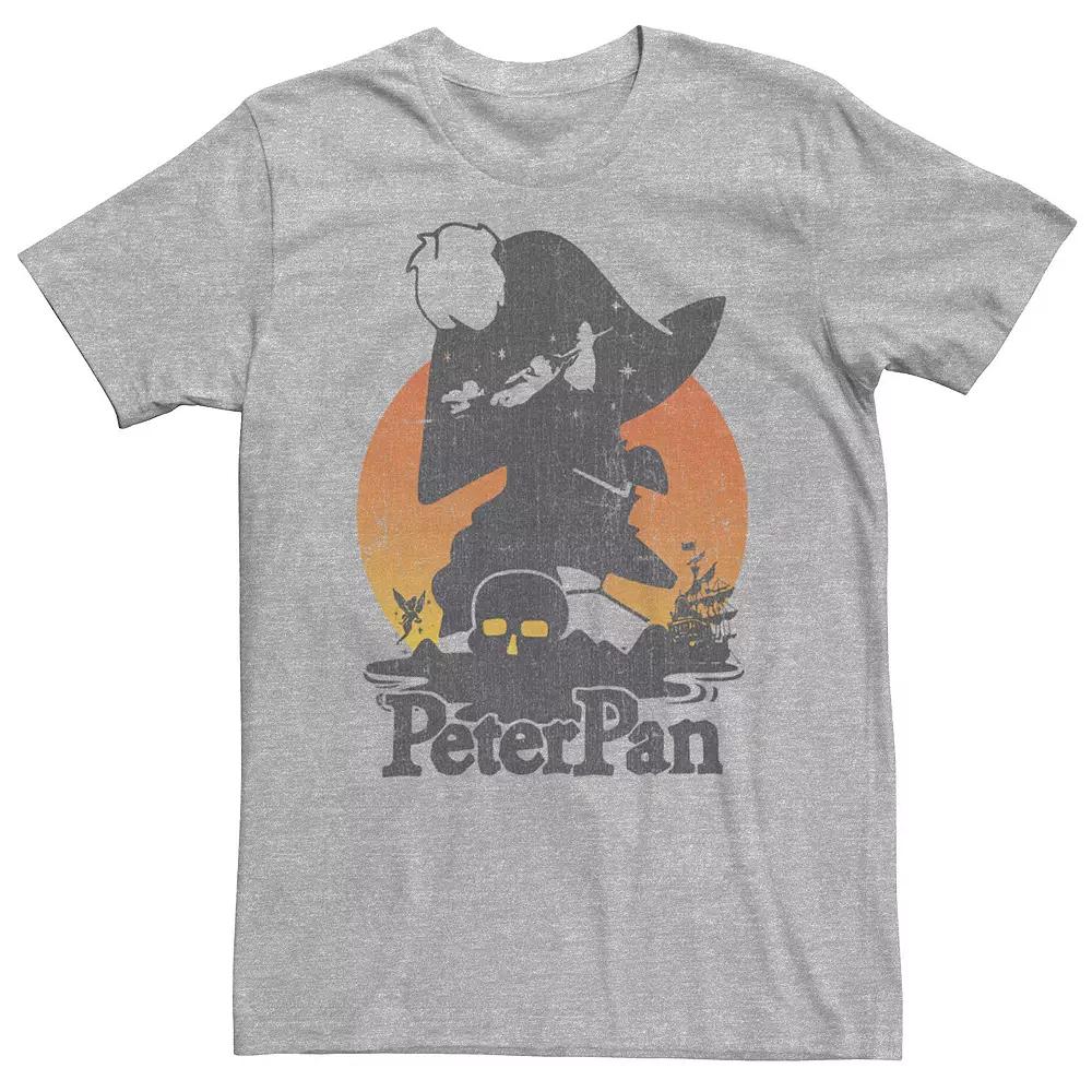 Big & Tall Disney Peter Pan Fly To Neverland Hook Silhouette Tee, Men's, Size: 4XL, Athletic Grey Product Image