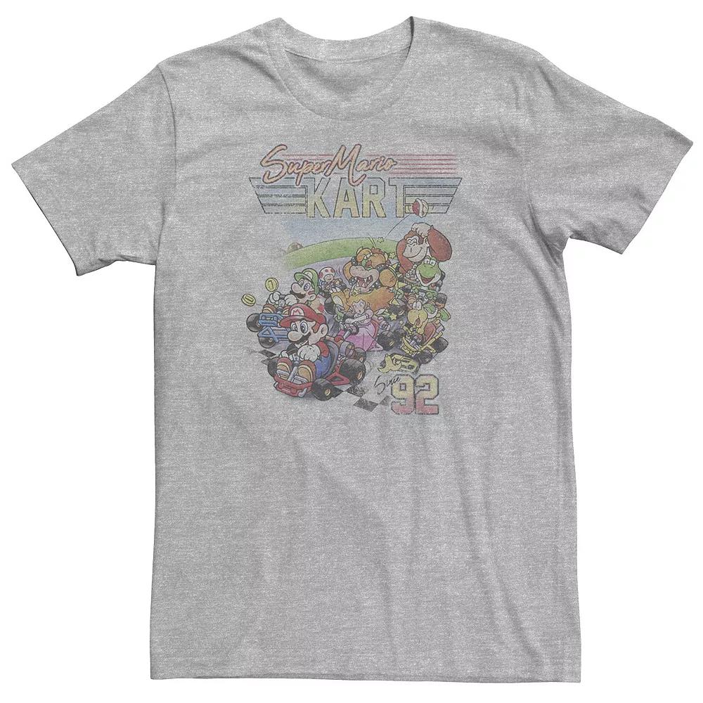 Big & Tall Mario Kart 92 Group Shot Distressed Tee, Men's,  Product Image
