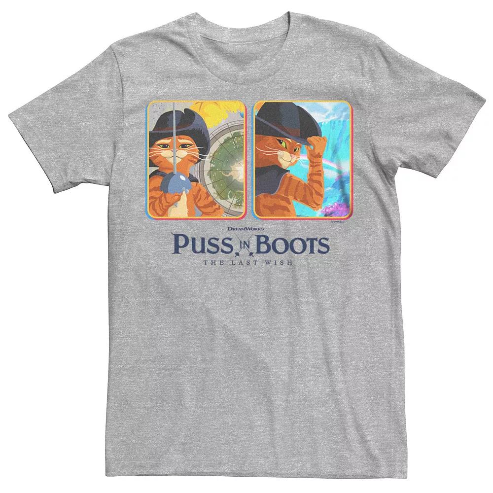 Men's Puss In Boots The Last Wish Tee, Size: XXL, Athletic Grey Product Image