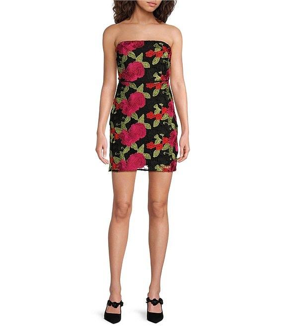 Sam Edelman Floral Print Strapless Sleeveless Sheath Dress Product Image