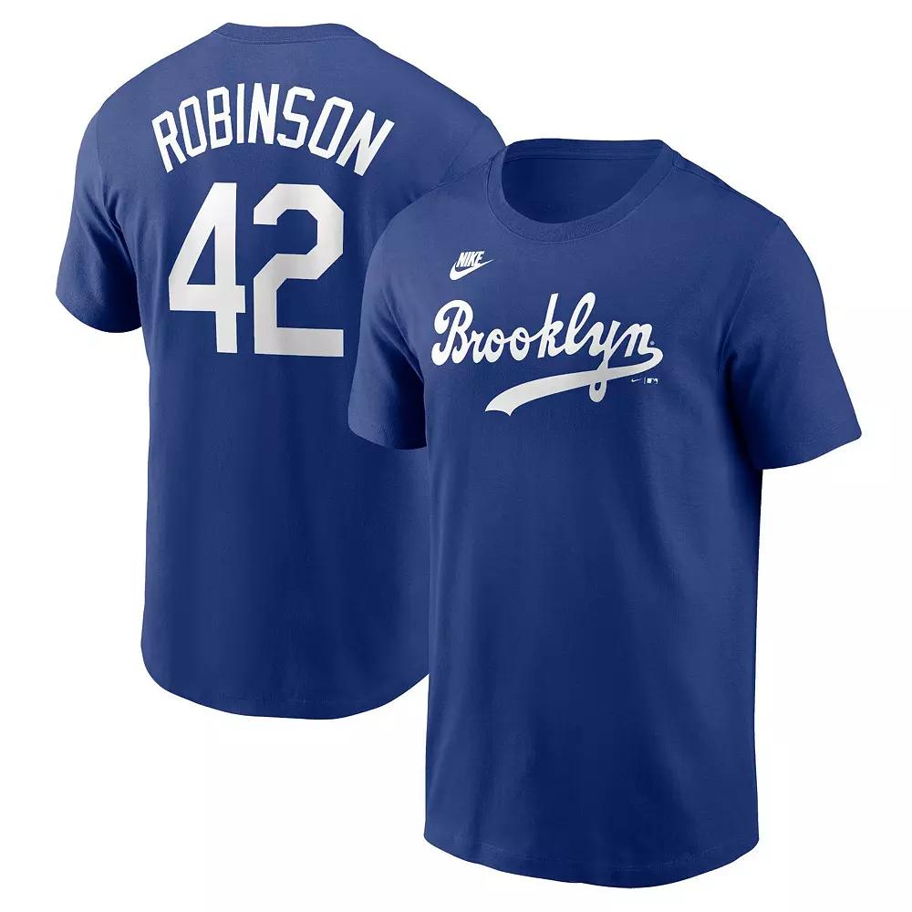 Men's Nike Jackie Robinson Royal Brooklyn Dodgers Cooperstown Collection Fuse Name & Number T-Shirt,  Product Image
