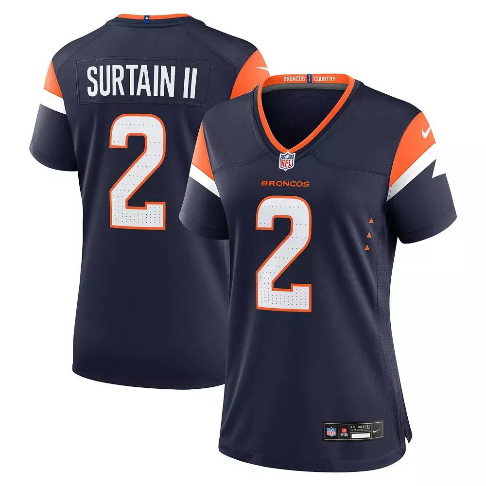 Women's Nike Patrick Surtain II Navy Denver Broncos Mile High Collection Alternate Game Jersey, Size: XL, Blue Product Image