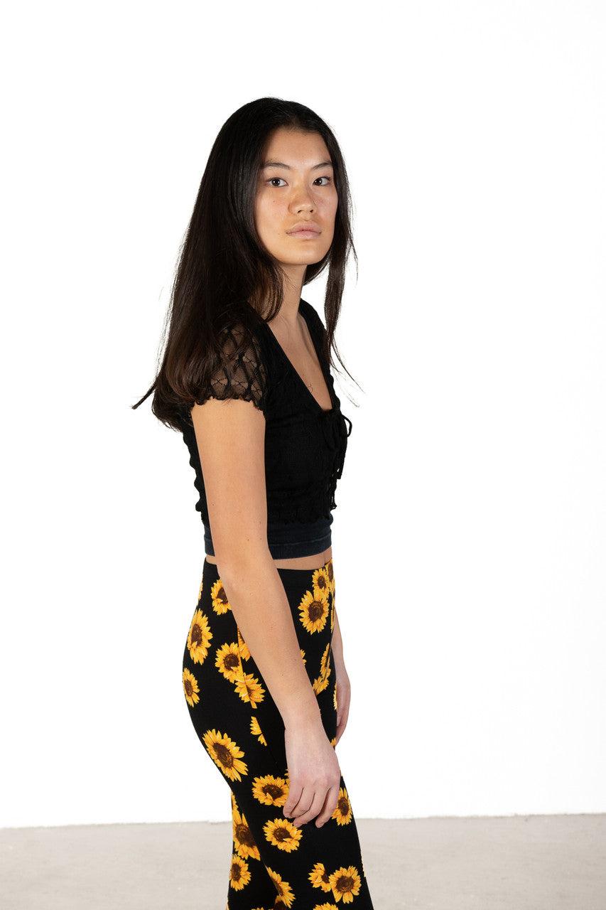 Black Diamond Mesh Lace Up Top Product Image