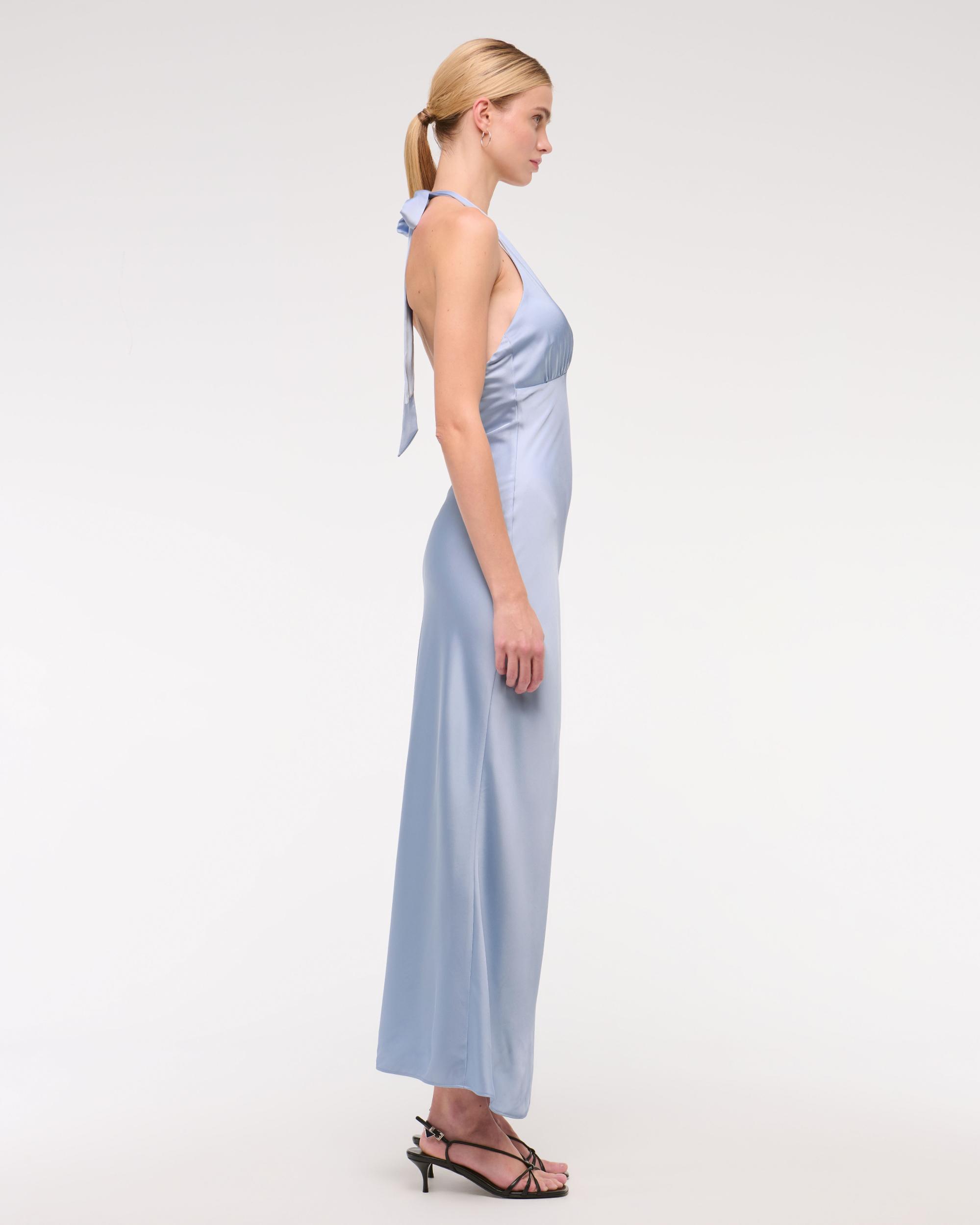 The A&F Julia Slip Halter Maxi Dress Product Image