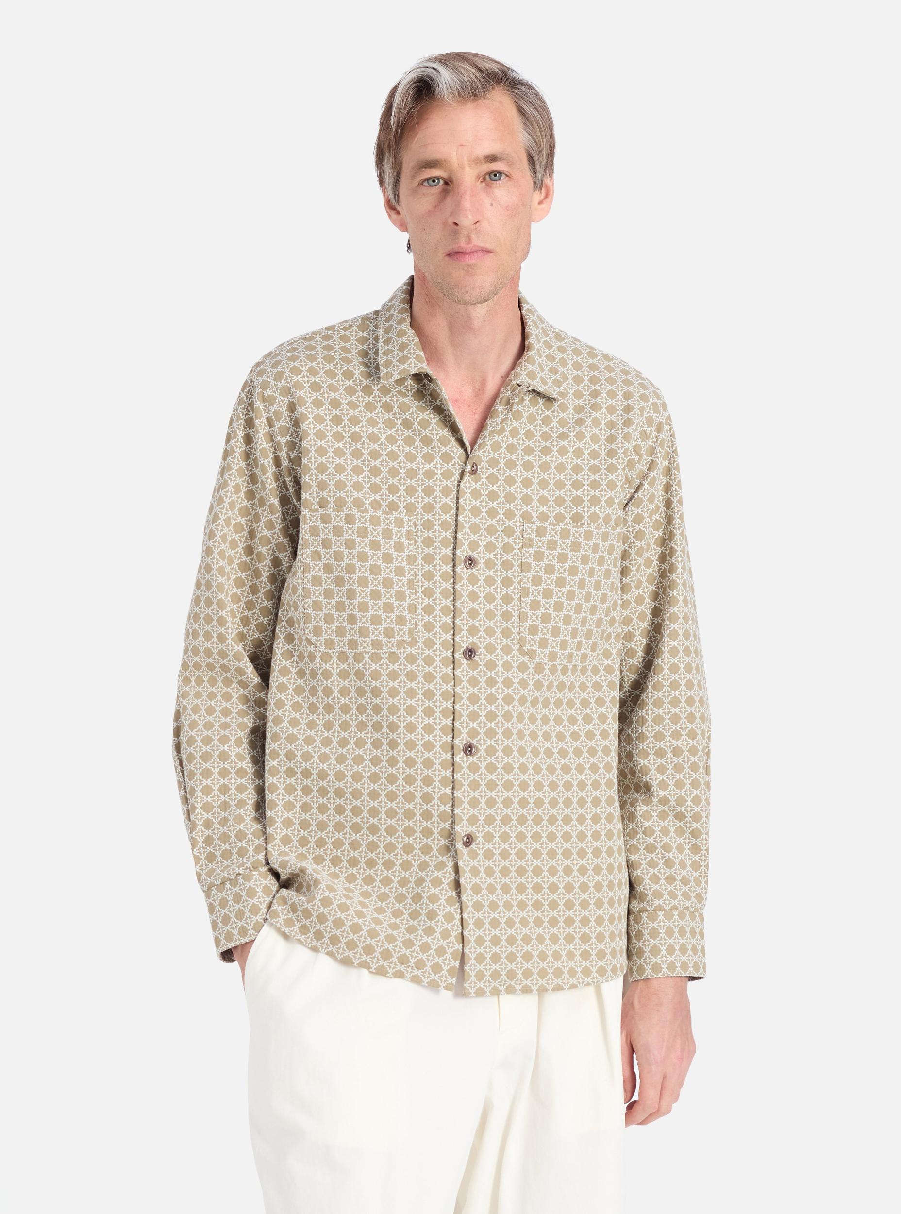 Sand/White Rhodes Cotton Work Shirt Product Image