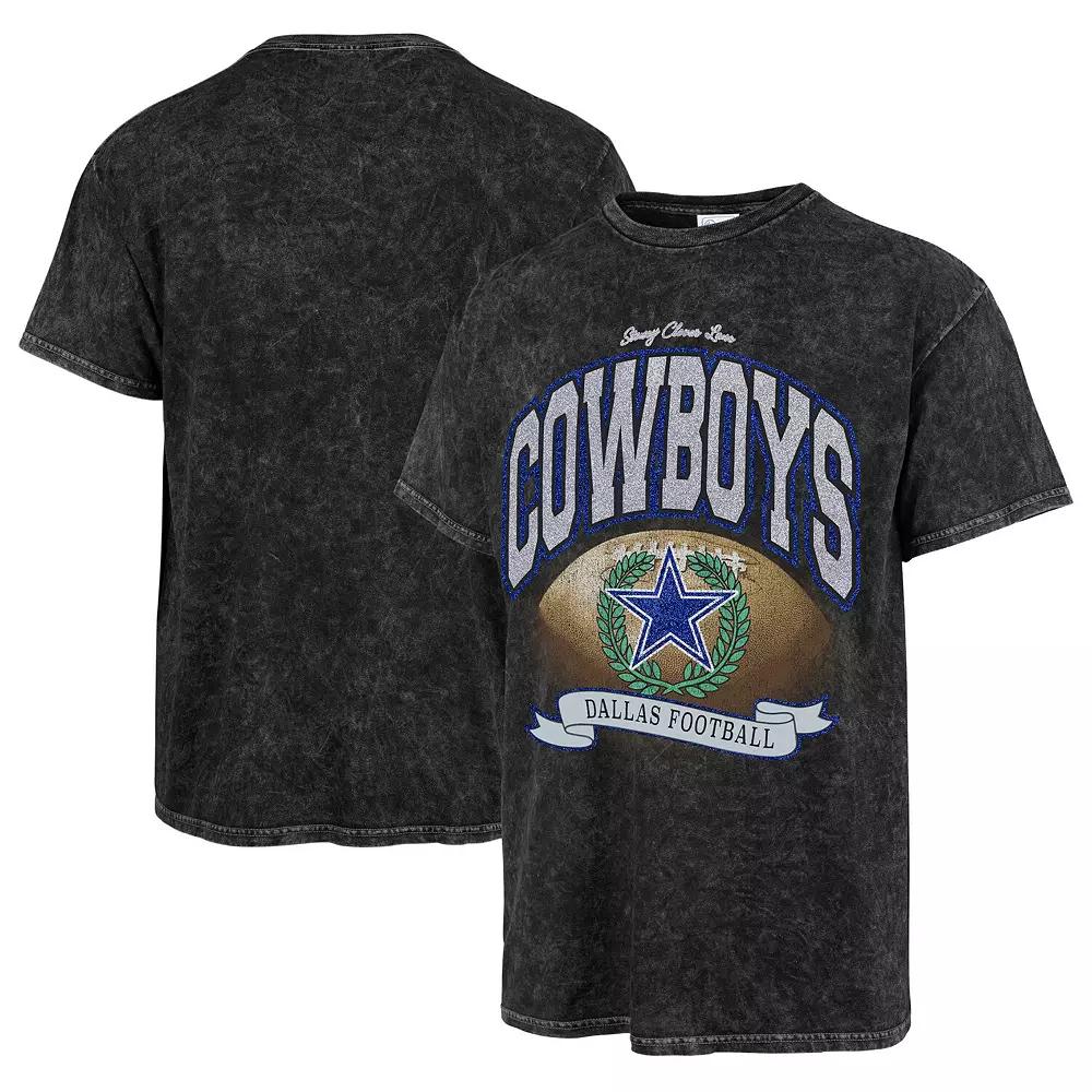 Women's Stoney Clover Lane x '47 Black Dallas Cowboys Glitter Rocker Retro Tubular T-Shirt, Size: Large Product Image