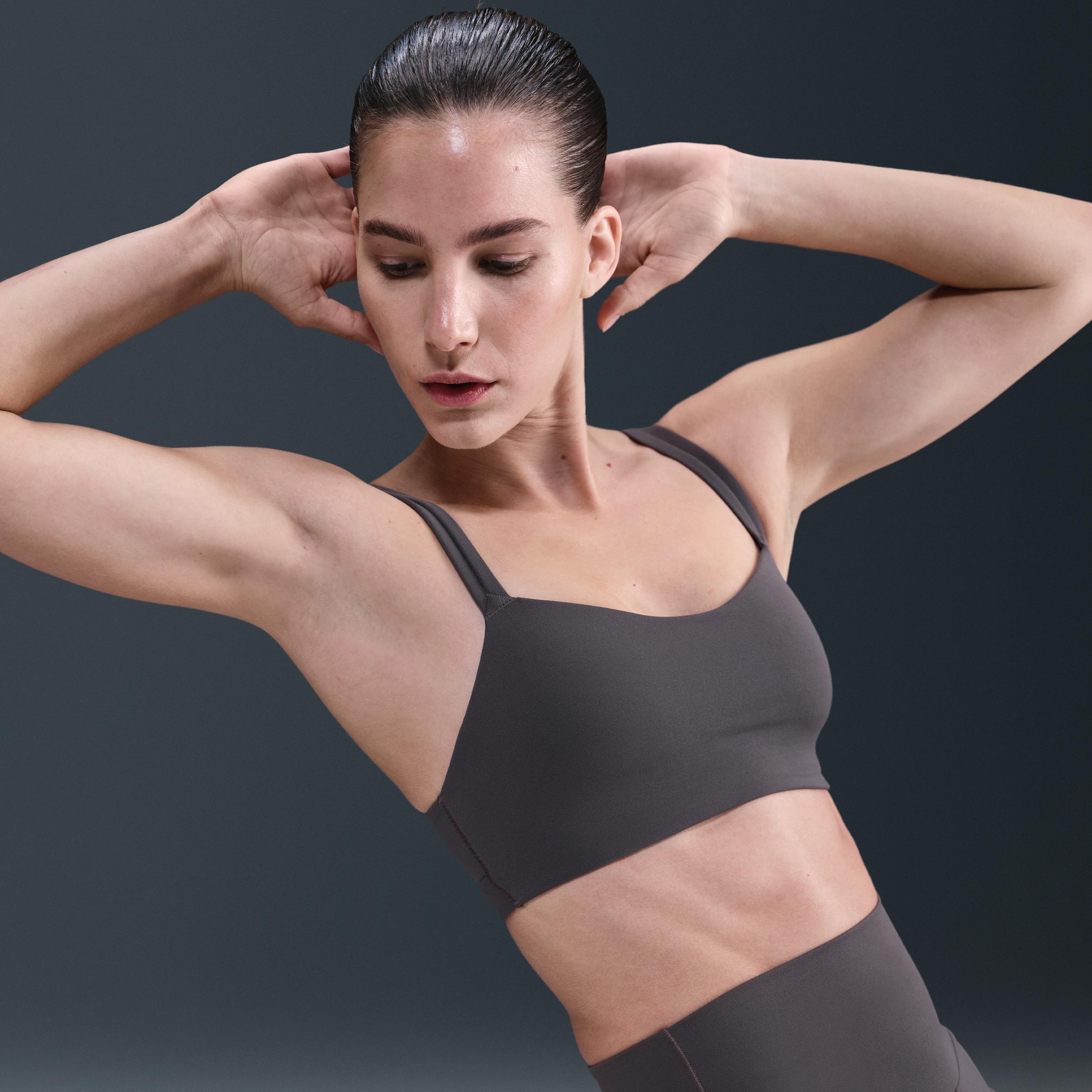 Nike Womens Zenvy Strappy Light-Support Padded Sports Bra | DO6608-036 Product Image