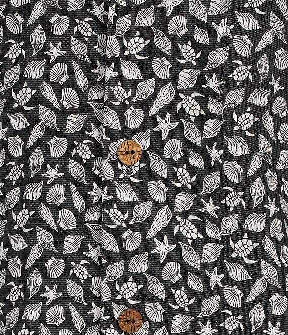 Caribbean Mini Shell Print Short Sleeve Woven Camp Shirt Product Image