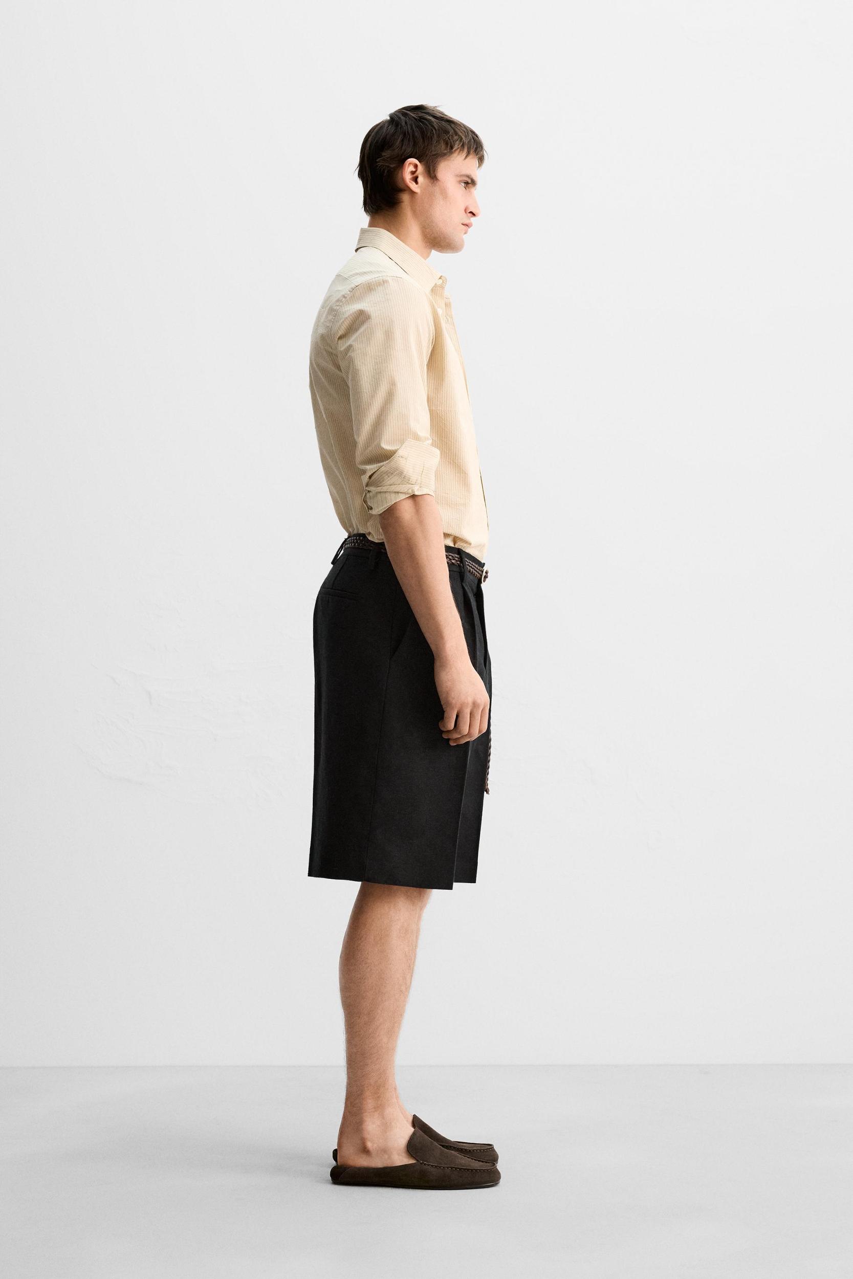 LIMITED EDITION LINEN COTTON PLEATED SHORTS Product Image
