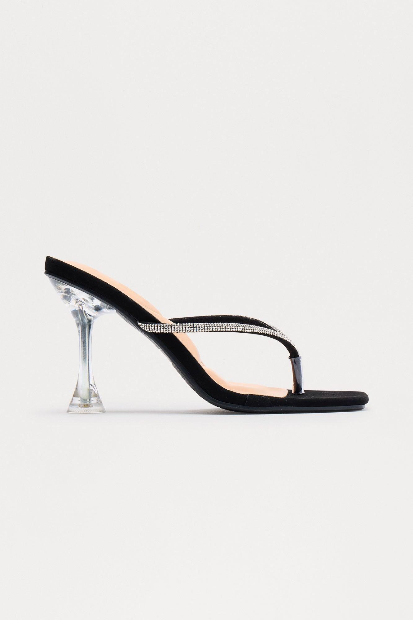 Rossie Embellished Thong Mules - Black Female Product Image