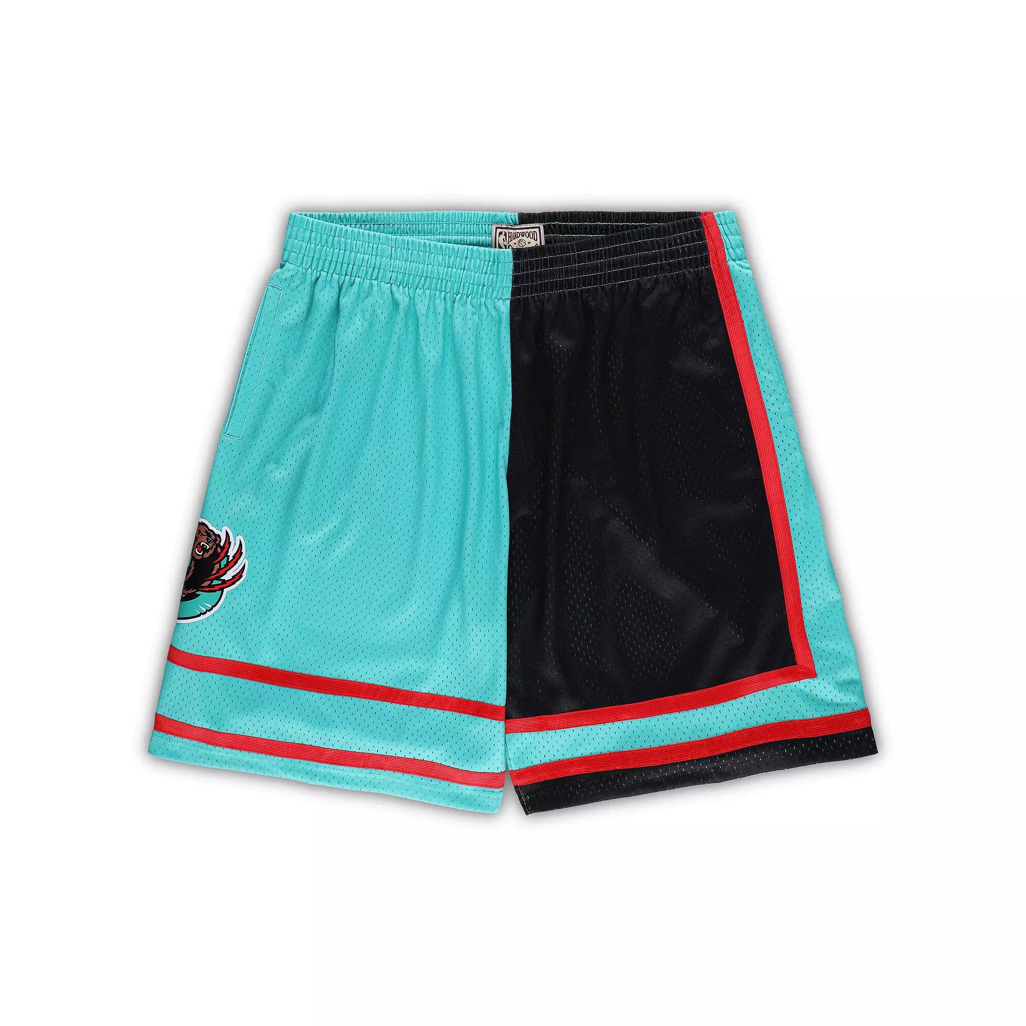 Men's Mitchell & Ness Black/Turquoise Memphis Grizzlies Big & Tall Hardwood Classics Split Swingman Shorts, Size: 3XB, Grz Black Product Image