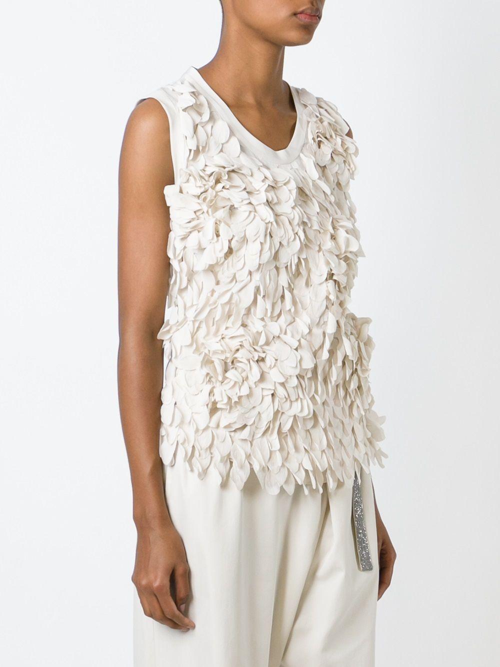 petal effect sleeveless top Product Image