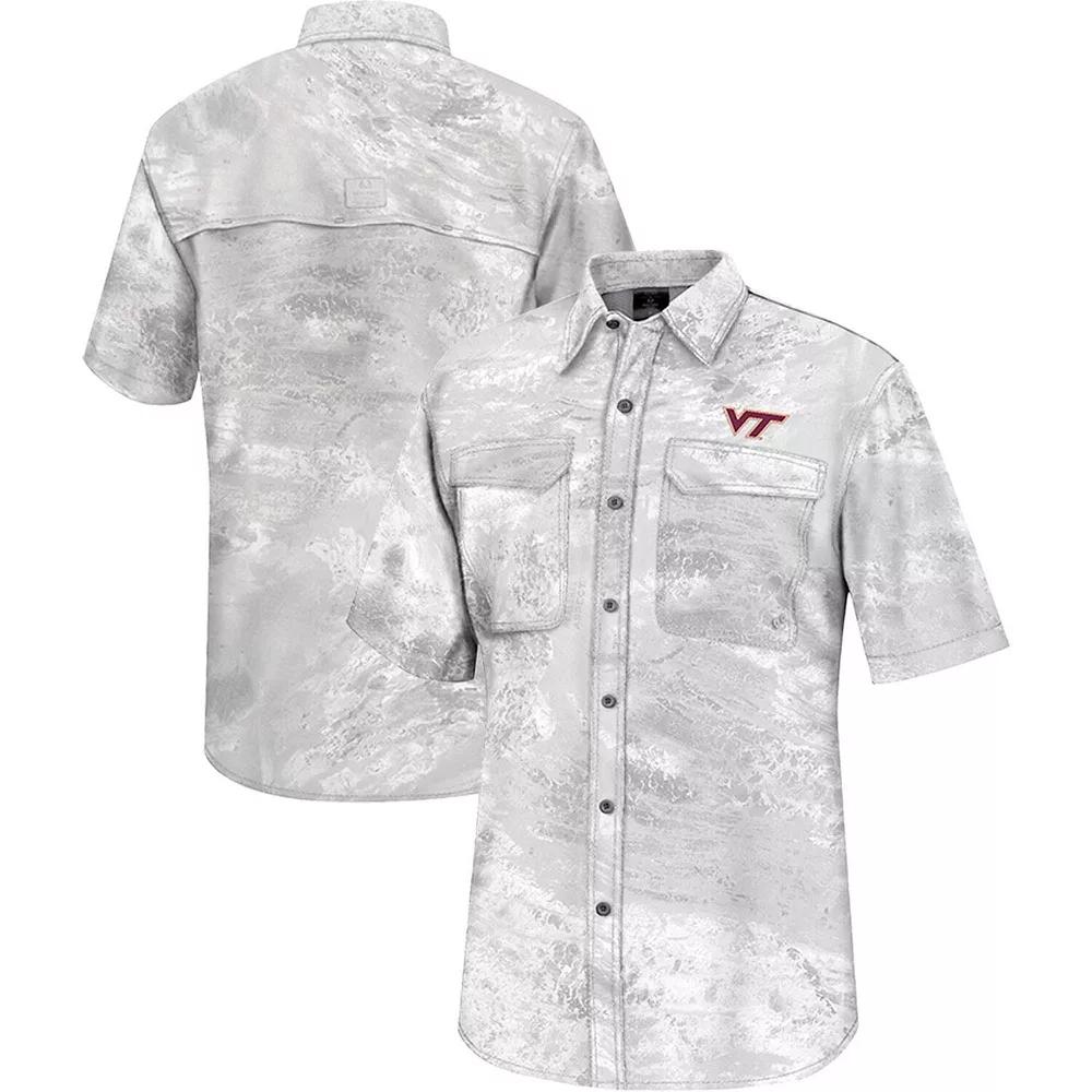 Men's Colosseum White Virginia Tech Hokies Realtree Aspect Charter Full-Button Fishing Shirt,  Product Image