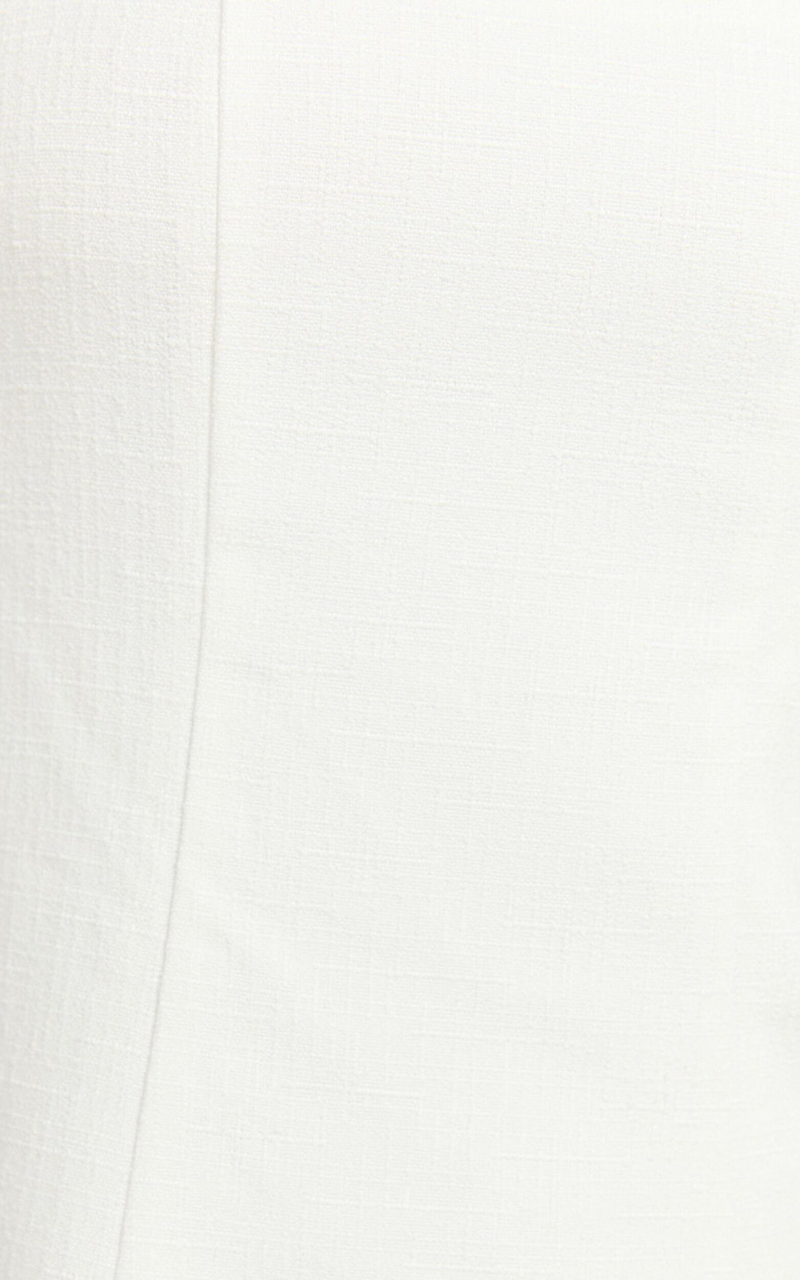 Walters Midi Dress - Square Neck Shirred Back Fit and Flare Panel Dress in White Product Image