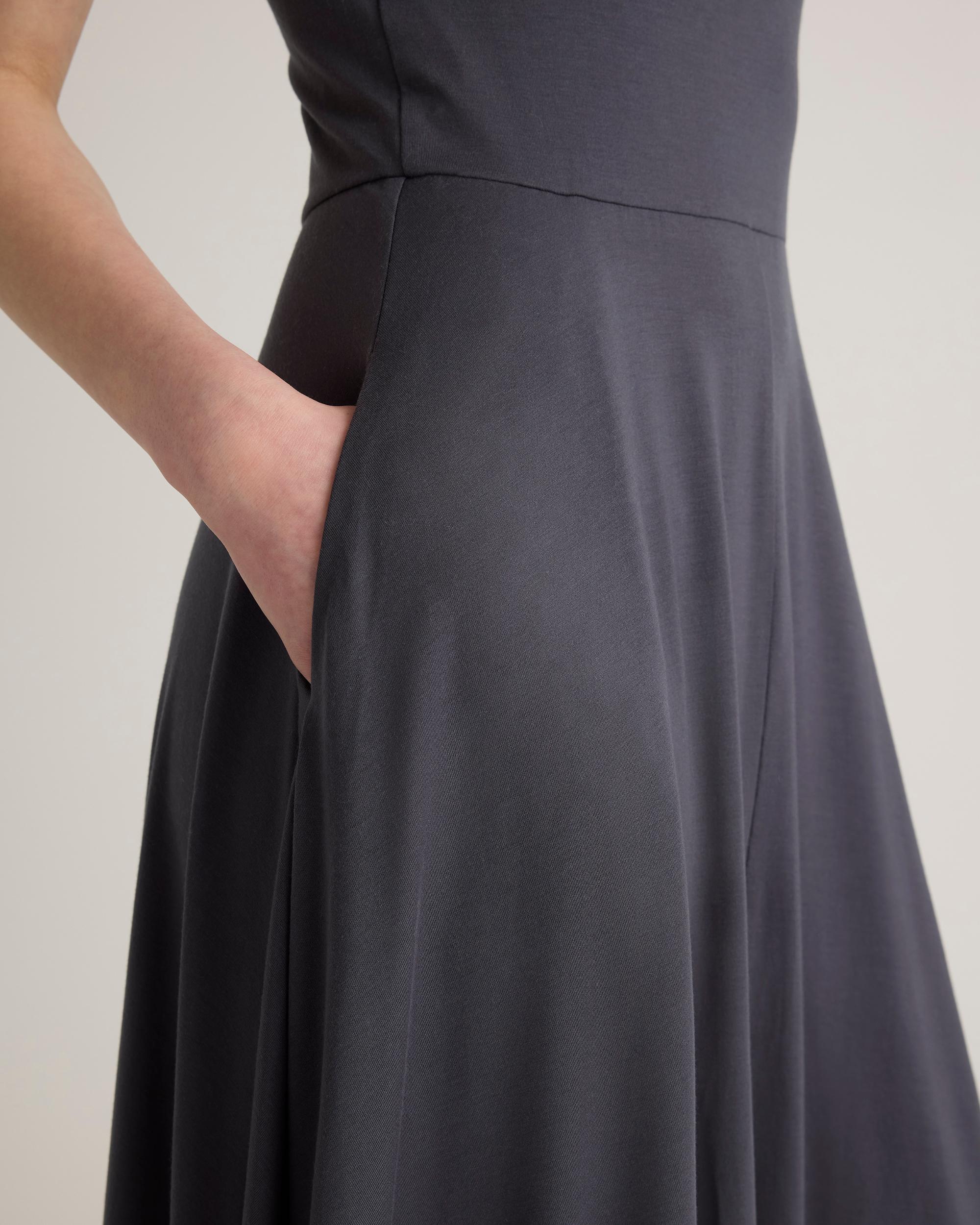 Quince | Women's Tencel Jersey Fit & Flare Dress Size XS Product Image