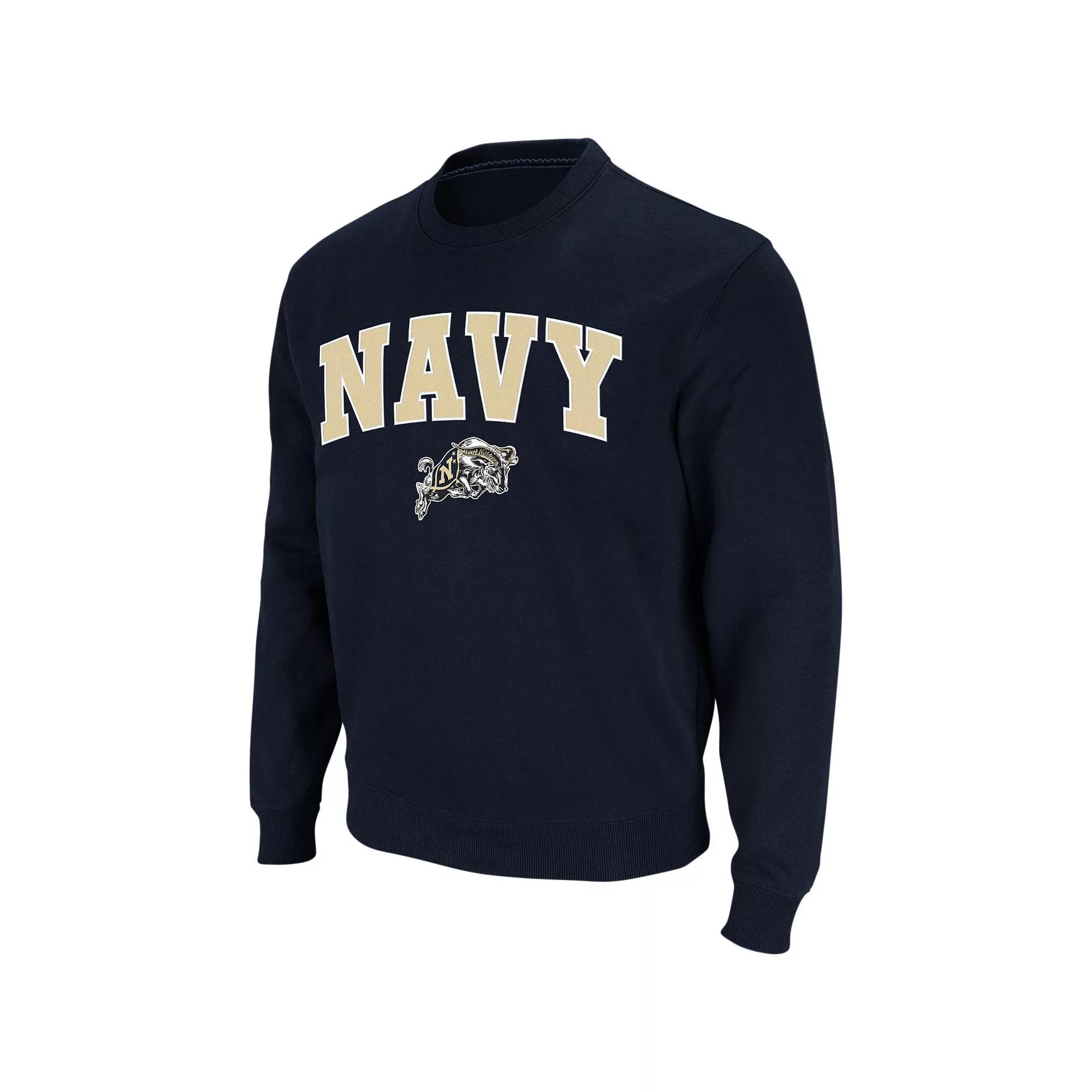 Men's Colosseum Black Purdue Boilermakers Arch & Logo Crew Neck Sweatshirt,  Product Image