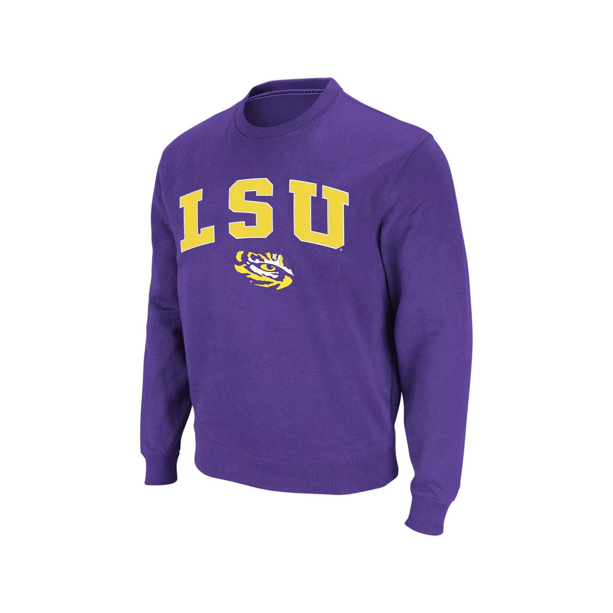 Men's Colosseum Black Purdue Boilermakers Arch & Logo Crew Neck Sweatshirt,  Product Image