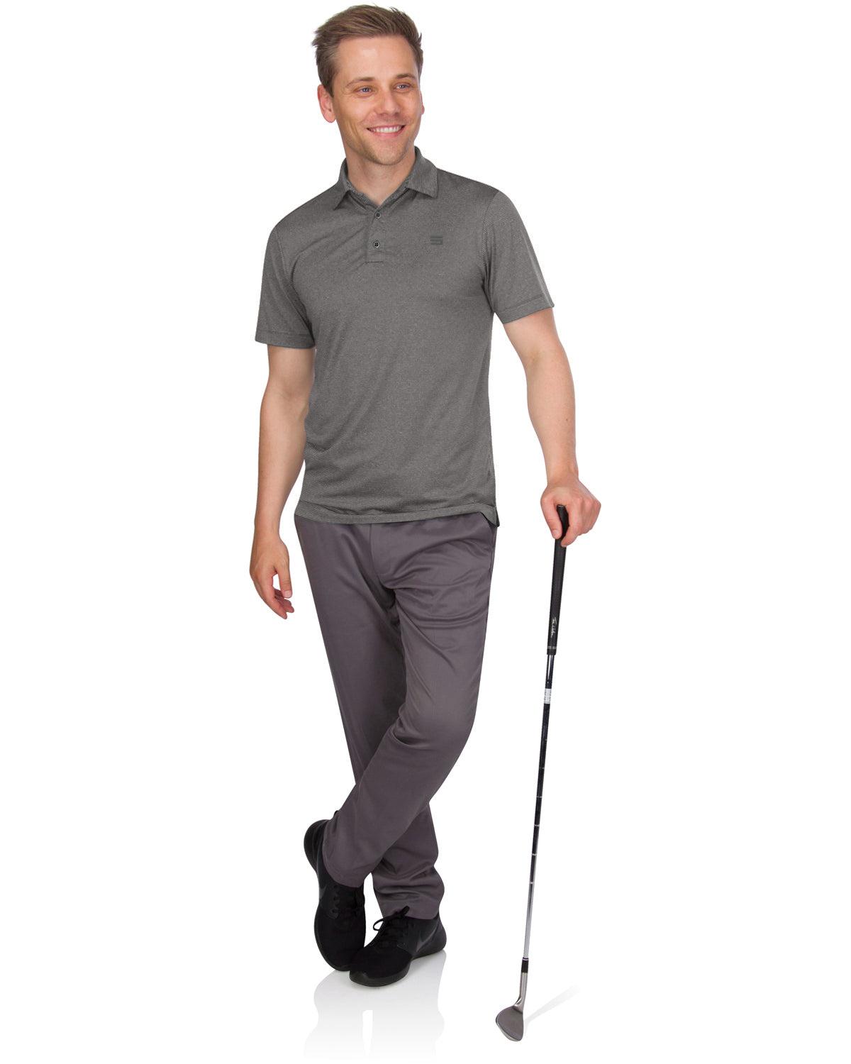 Three Sixty Six Men’s Thin-Striped Golf Polo Shirt Male Product Image