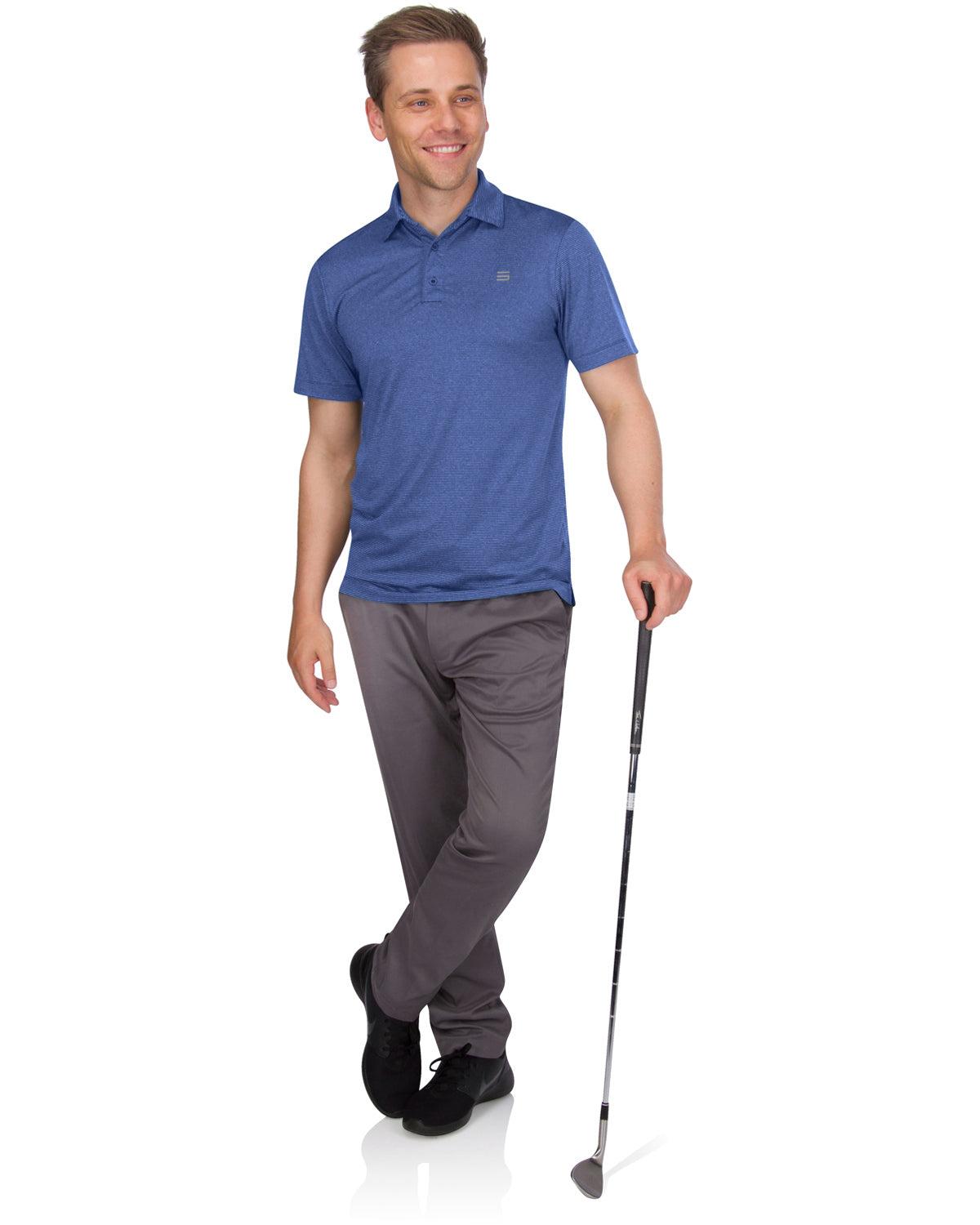 Three Sixty Six Men’s Thin-Striped Golf Polo Shirt Male Product Image