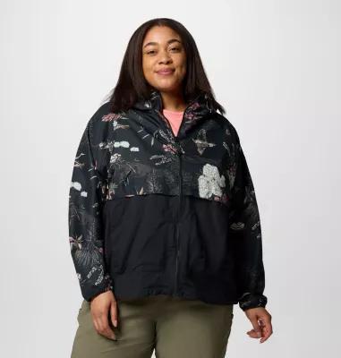 Columbia Women's Spire Valley Printed Windbreaker - Plus Size- Product Image