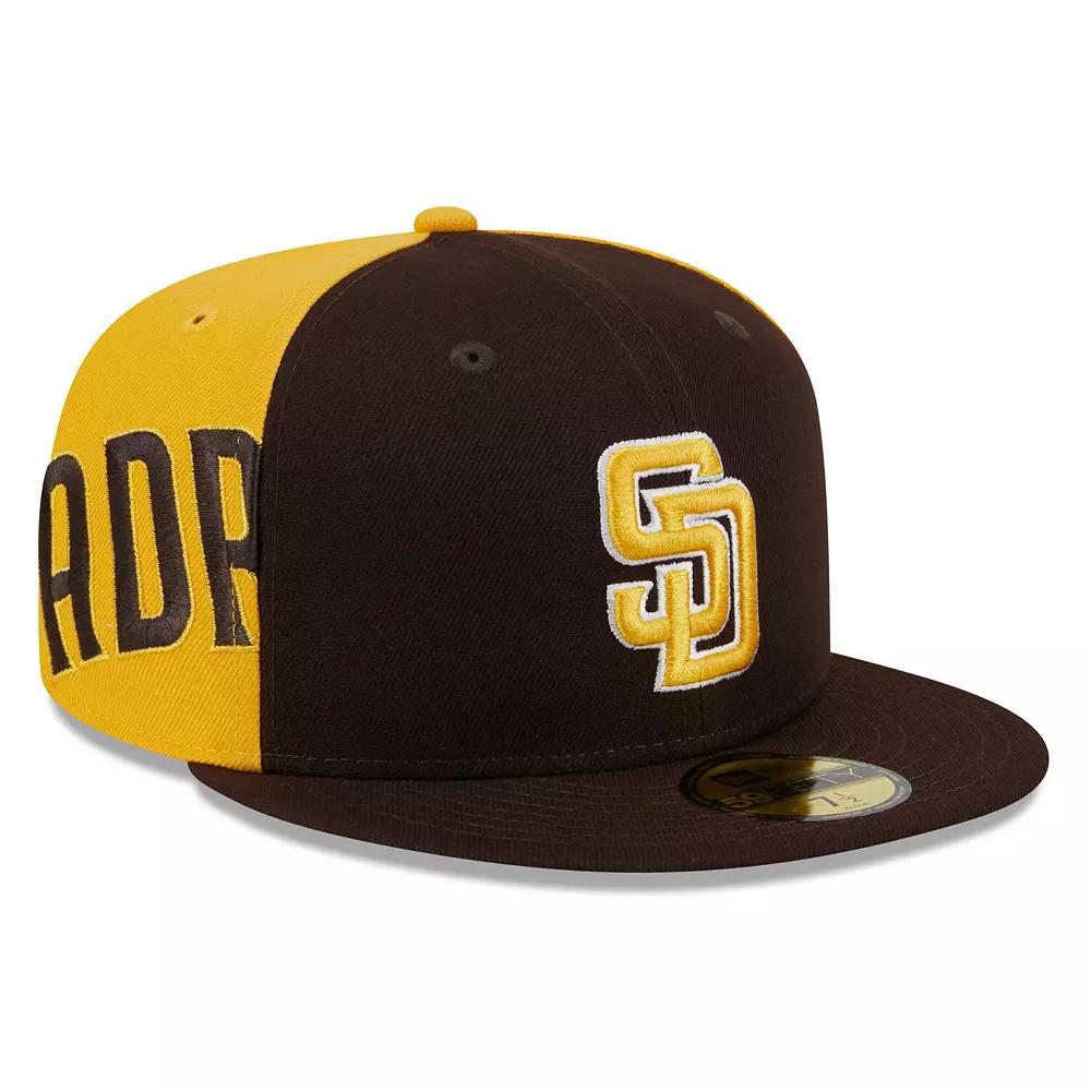 Men's New Era Brown/Gold San Diego Padres Gameday Sideswipe 59FIFTY Fitted Hat, Size: 7 1/8 Product Image