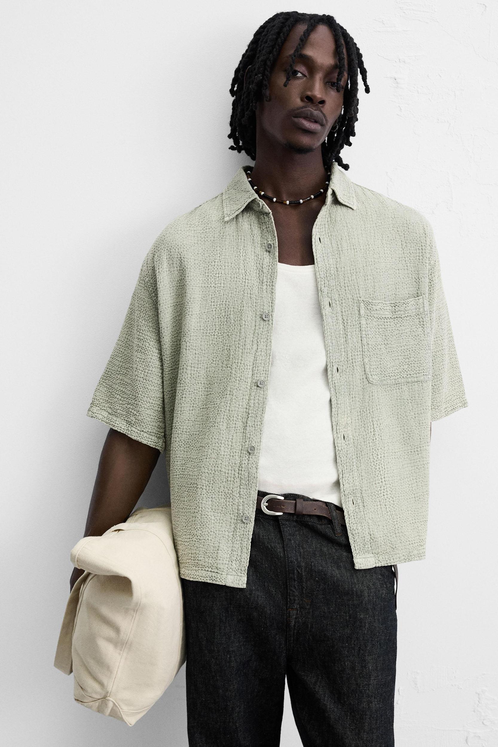 WASHED TEXTURE SHIRT Product Image