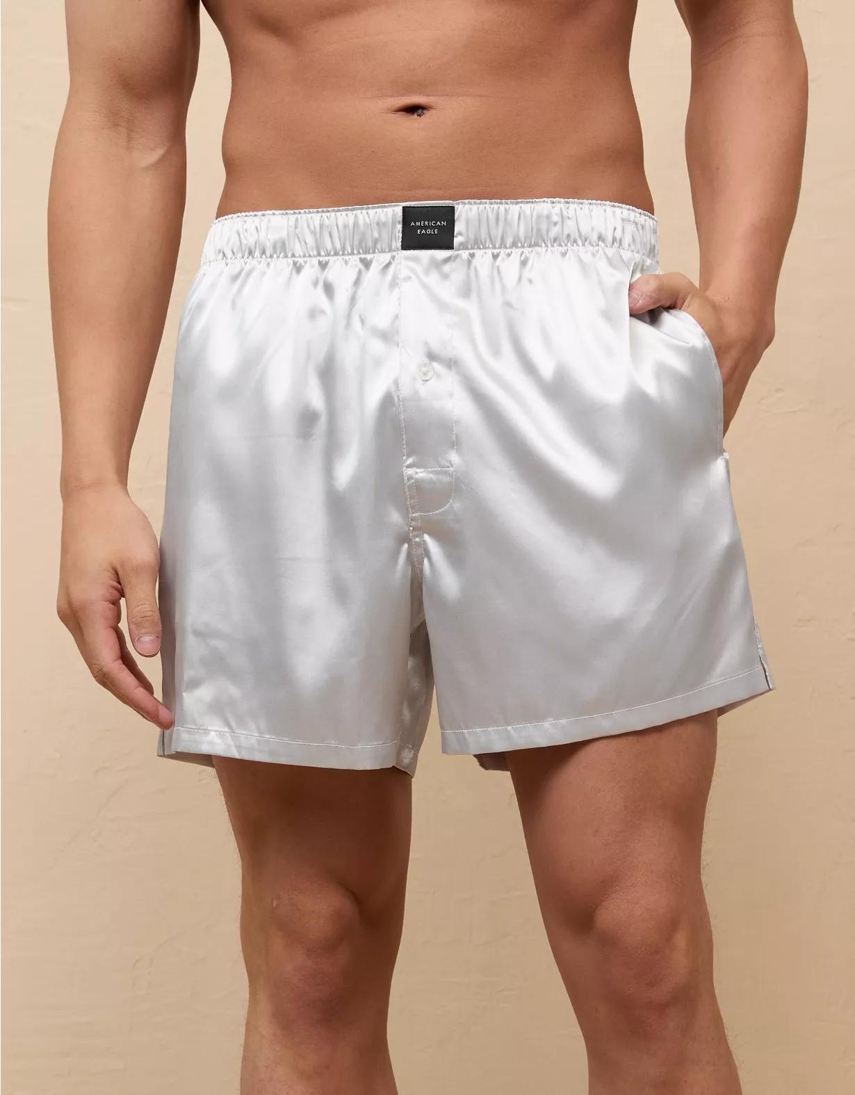 AEO Men's Solid Satin Pocket Boxer Short Product Image