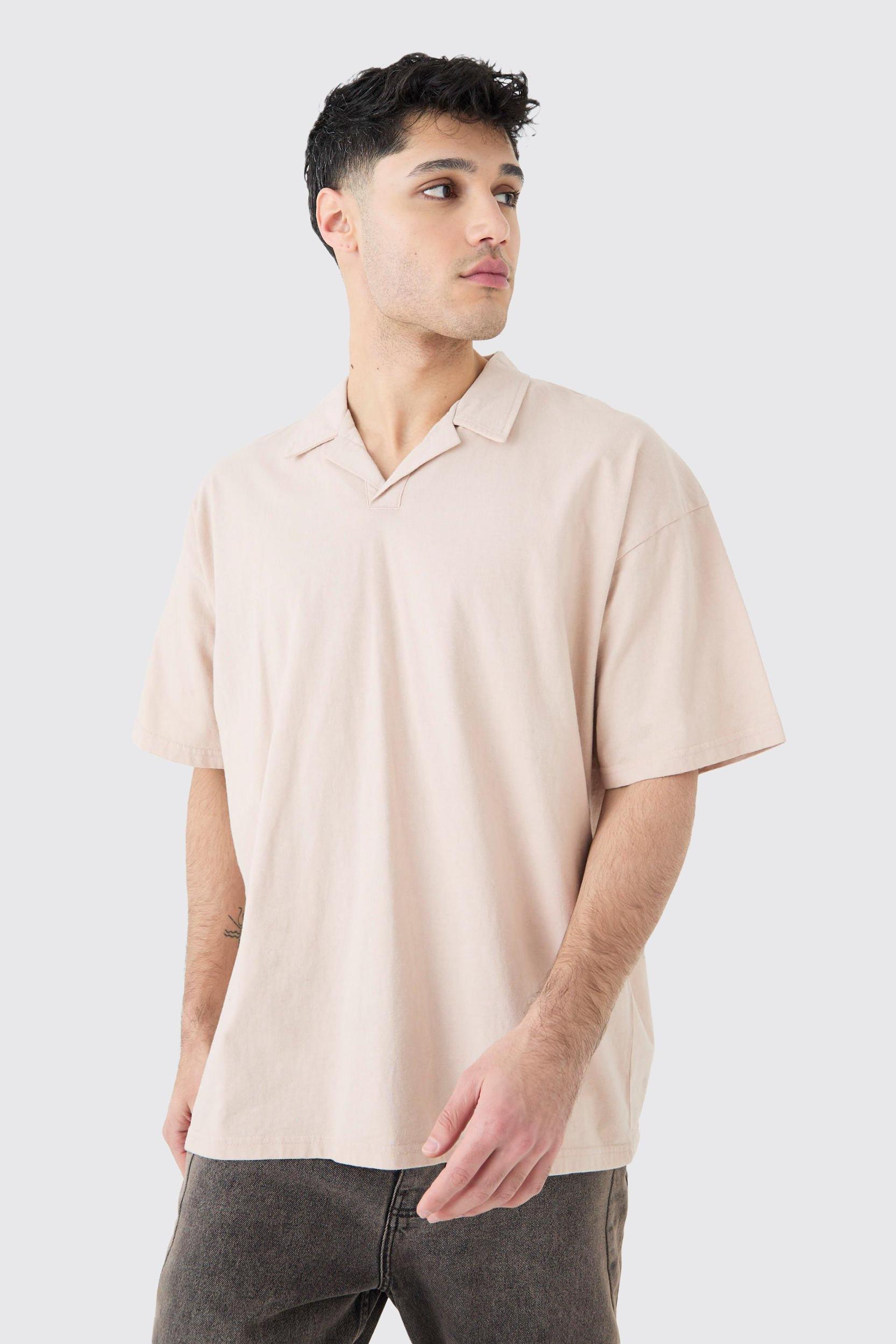 Oversized Revere Wash Polo | boohooMAN USA Product Image