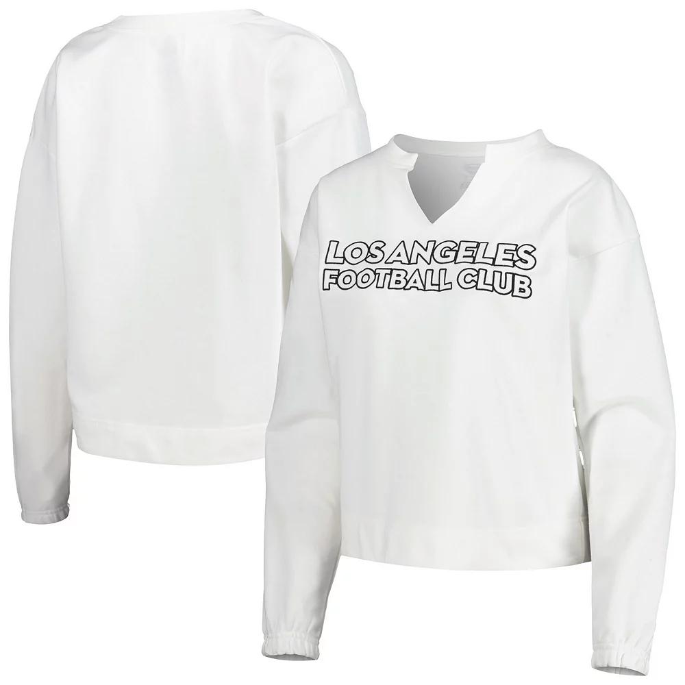 Women's Concepts Sport White LAFC Sunray Notch Neck Long Sleeve T-Shirt,  Product Image