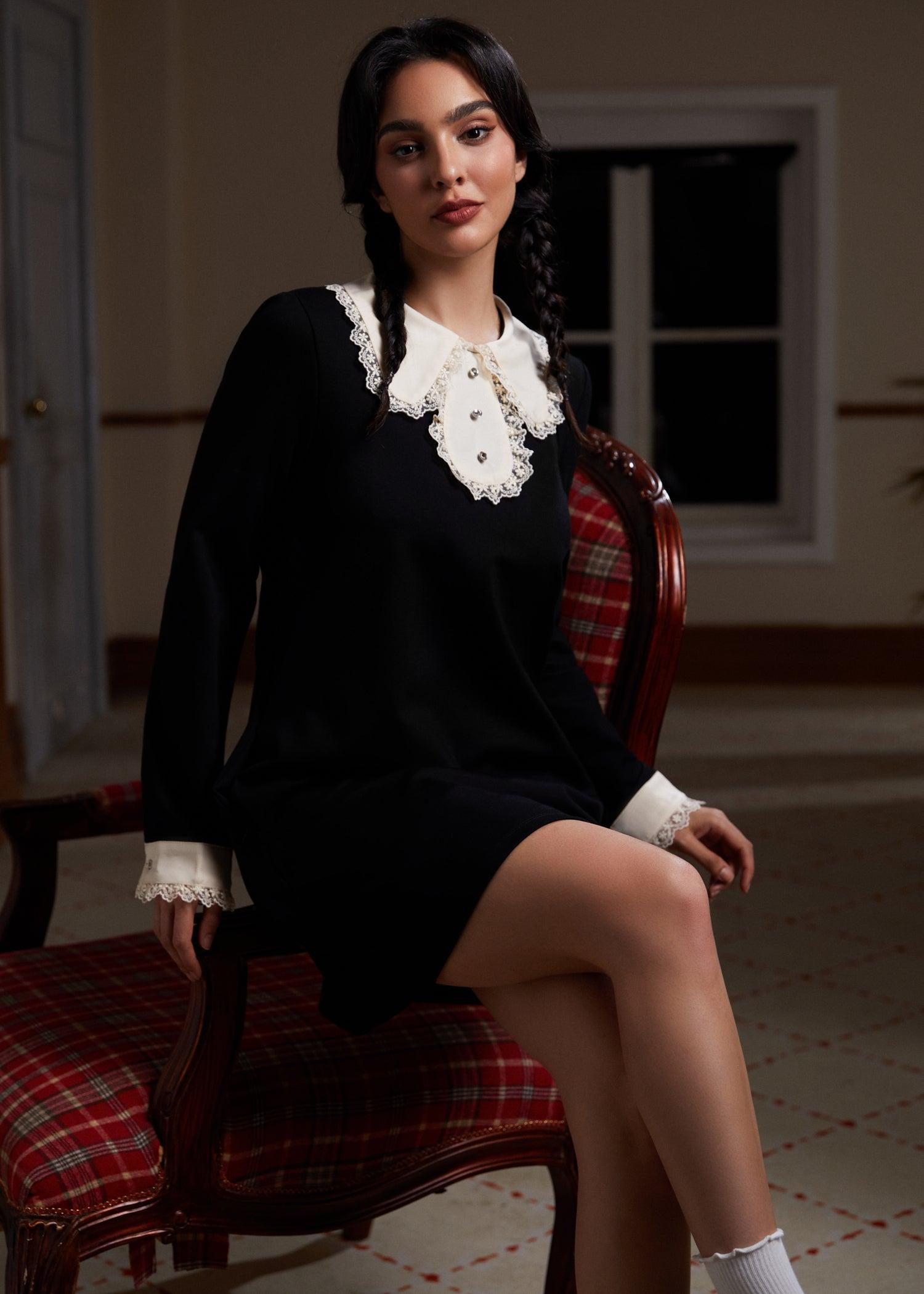 Laced Leaf Shift Dress Product Image